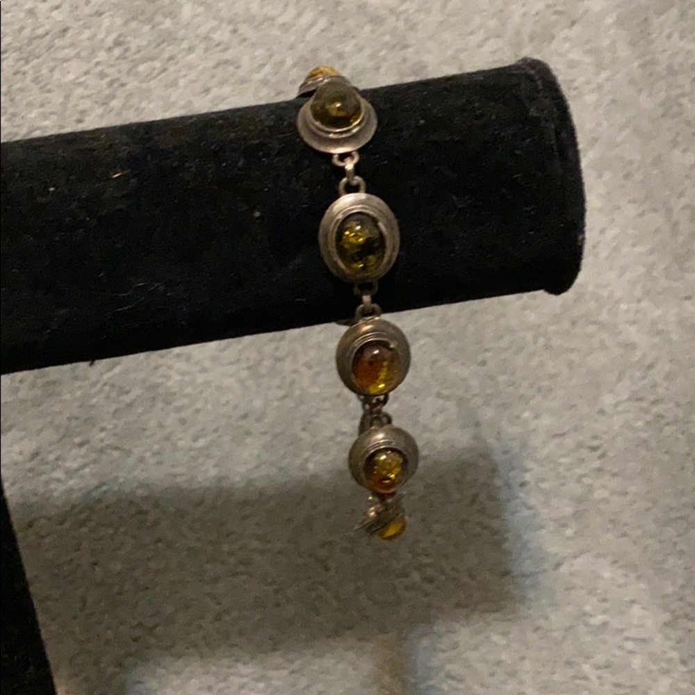 Amber and Sterling Silver Bracelet Beautiful!